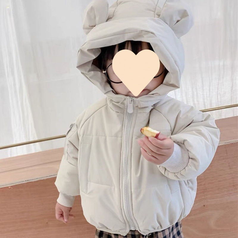 Baby Girl Thickened Warm Hooded Jacket