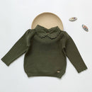 Kids Knitted Pullover Girls Long Sleeve Knit Lace Sweater