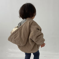 Fashionable Winter Boys' Retro Corduroy Thickened Zipper Cardigan Jacket