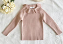 Kids Knitted Pullover Girls Long Sleeve Knit Lace Sweater